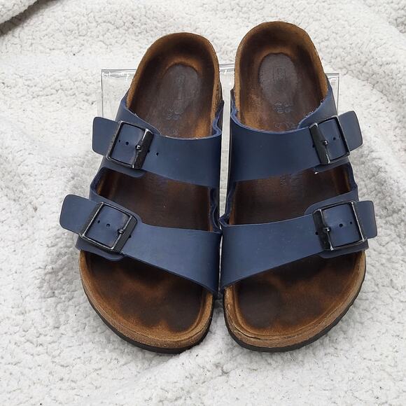 Birkenstock Shoes - Birkenstock Arizona Birko-flor Blue Womens size 38  US size 7-7.5